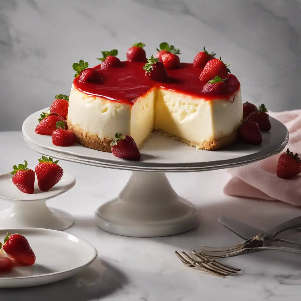 Cheese Cake with Strawberry Sauce