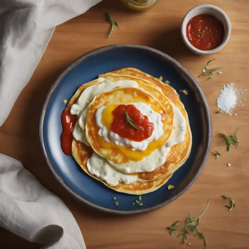 Four-Cheese Pancake with Salsa Sauce