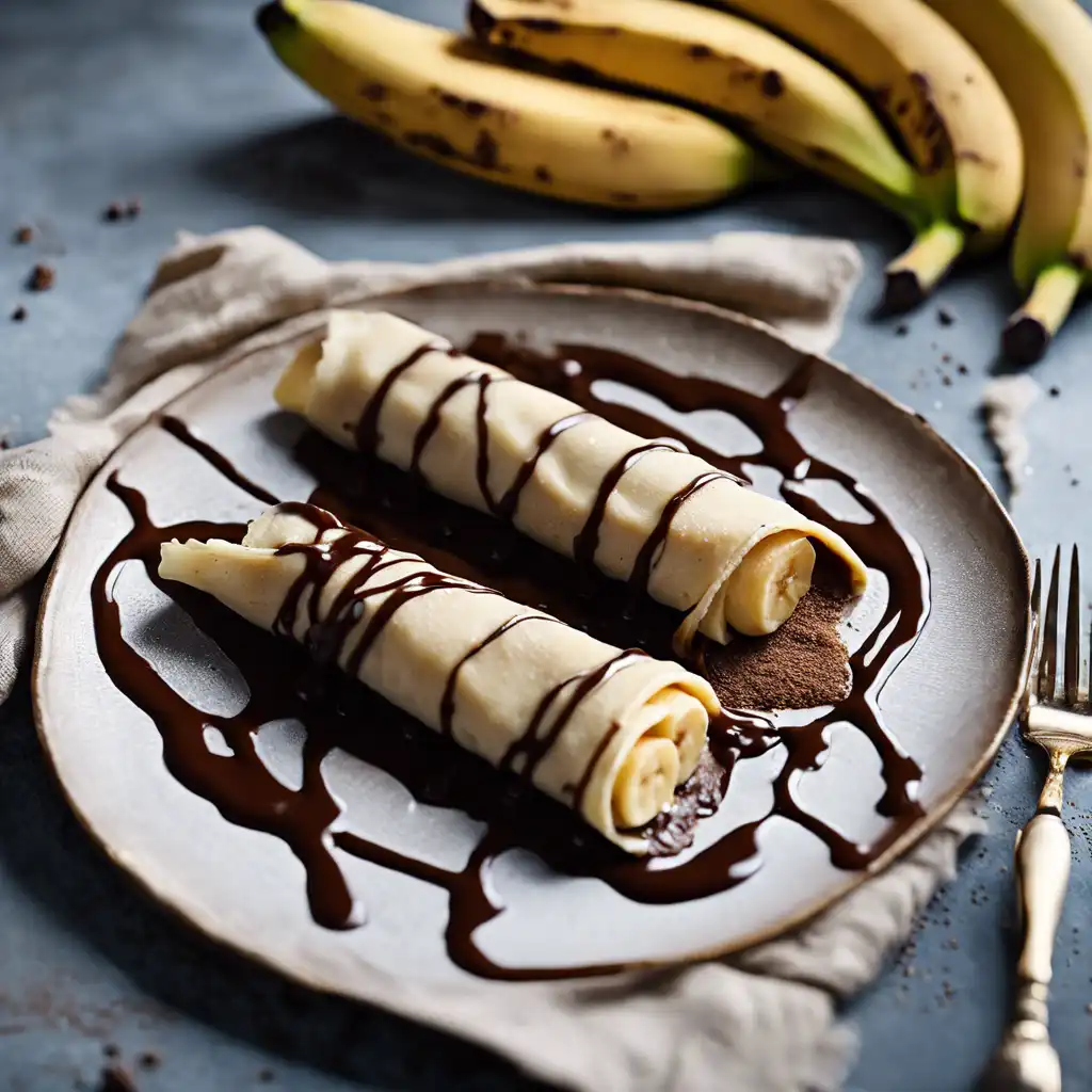 Chocolate Crepe with Banana Filling