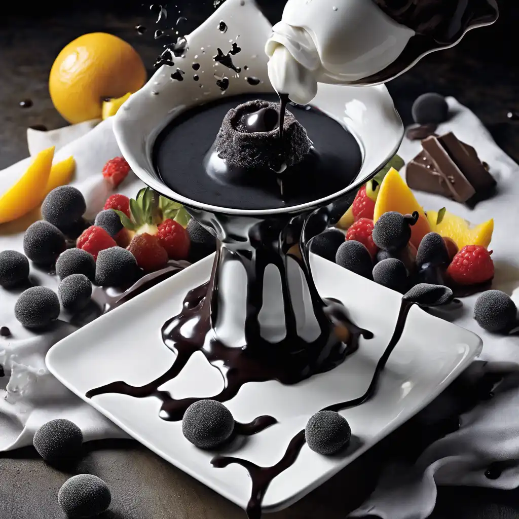 Squid Ink Chocolate Fondue