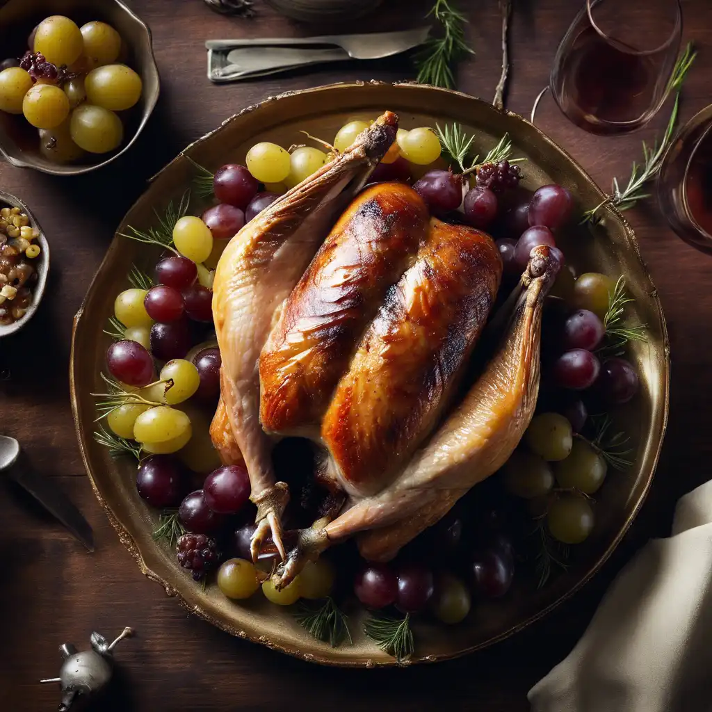 Roasted Pheasant with Glazed Grapes