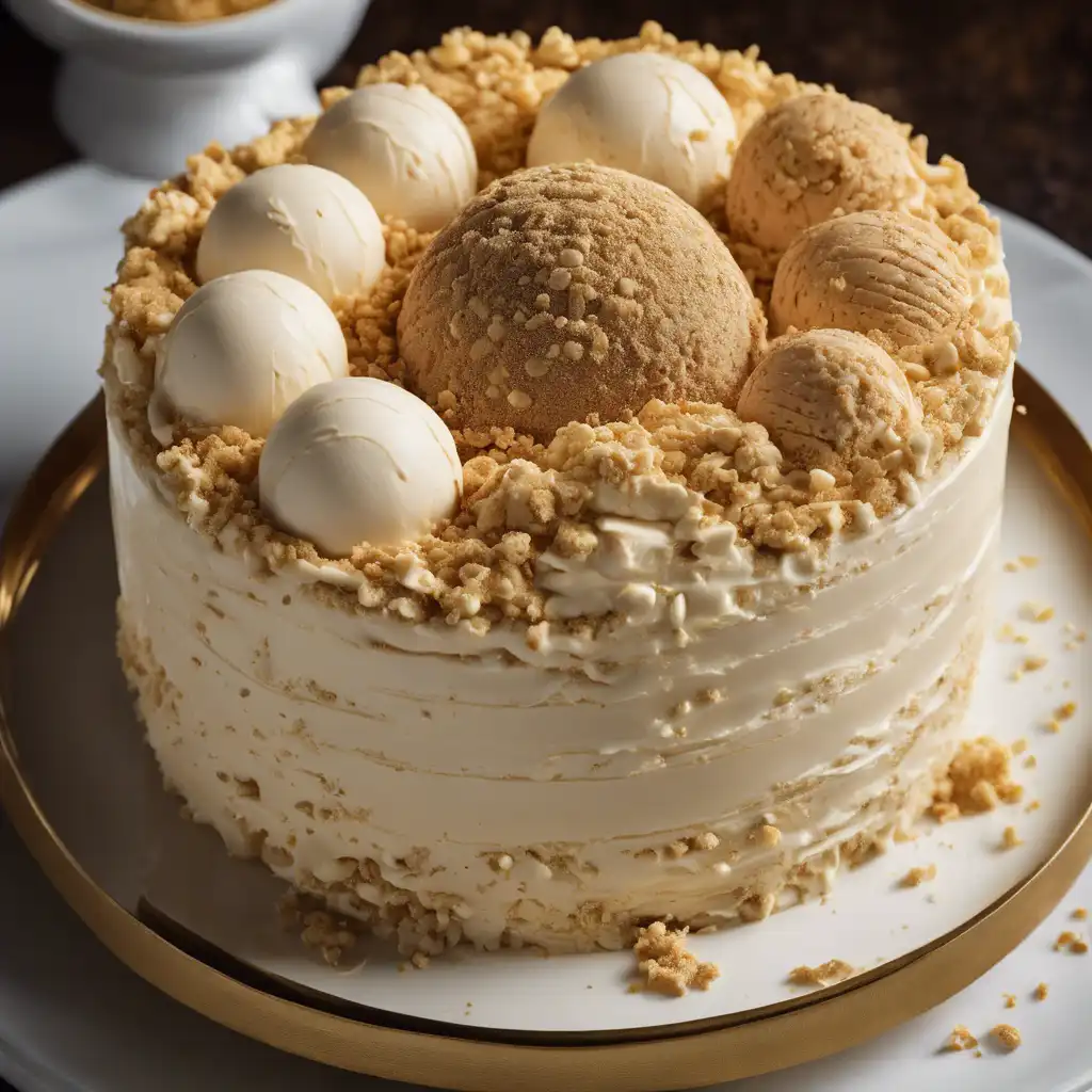 Brigadeiro Cake with Ice Cream and Biscuits