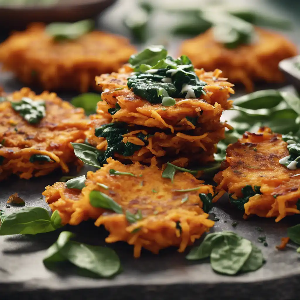 Sweet Potato Fritters with Spinach