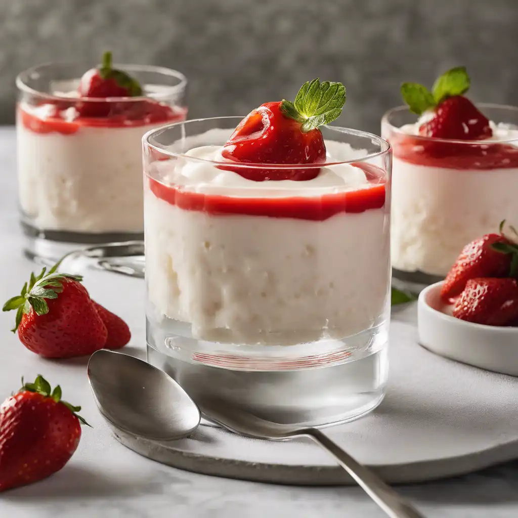 Rice Pudding with Strawberry Sauce