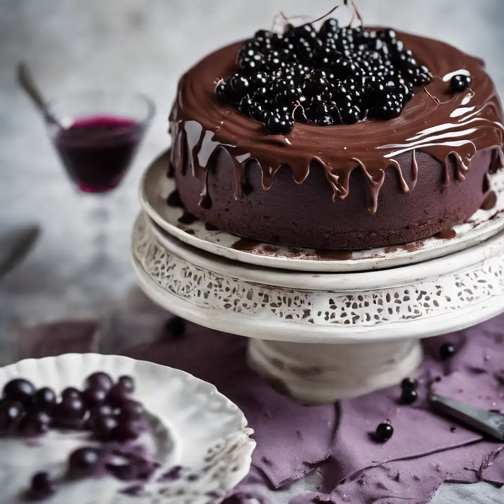 Creamy Chocolate Cake with Black Currant