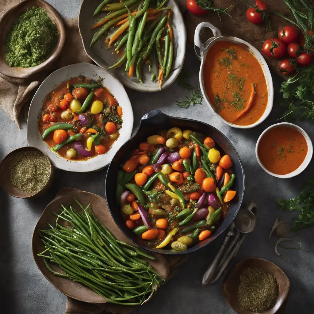 Vegetable Stew with Tomato Pesto