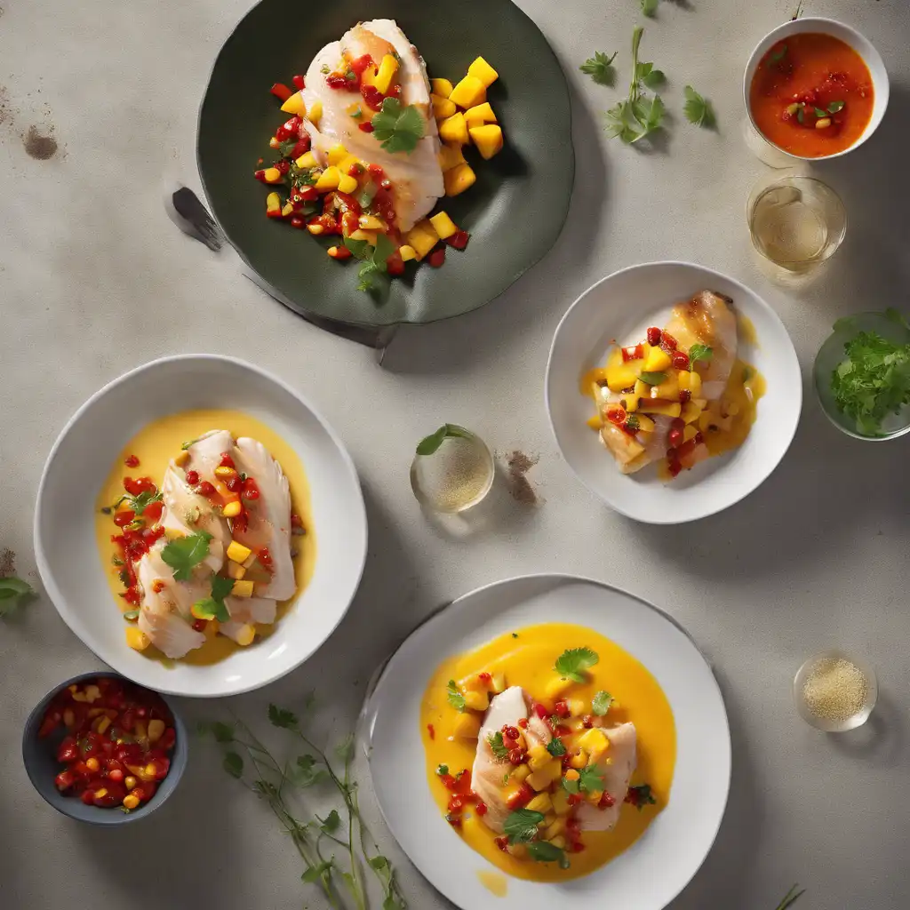 Chicken Breast with Pimento and Mango Sauce