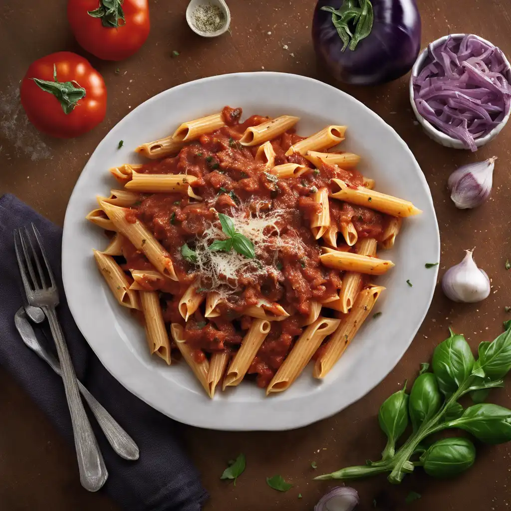 Eggplant Penne with Tomato Sauce