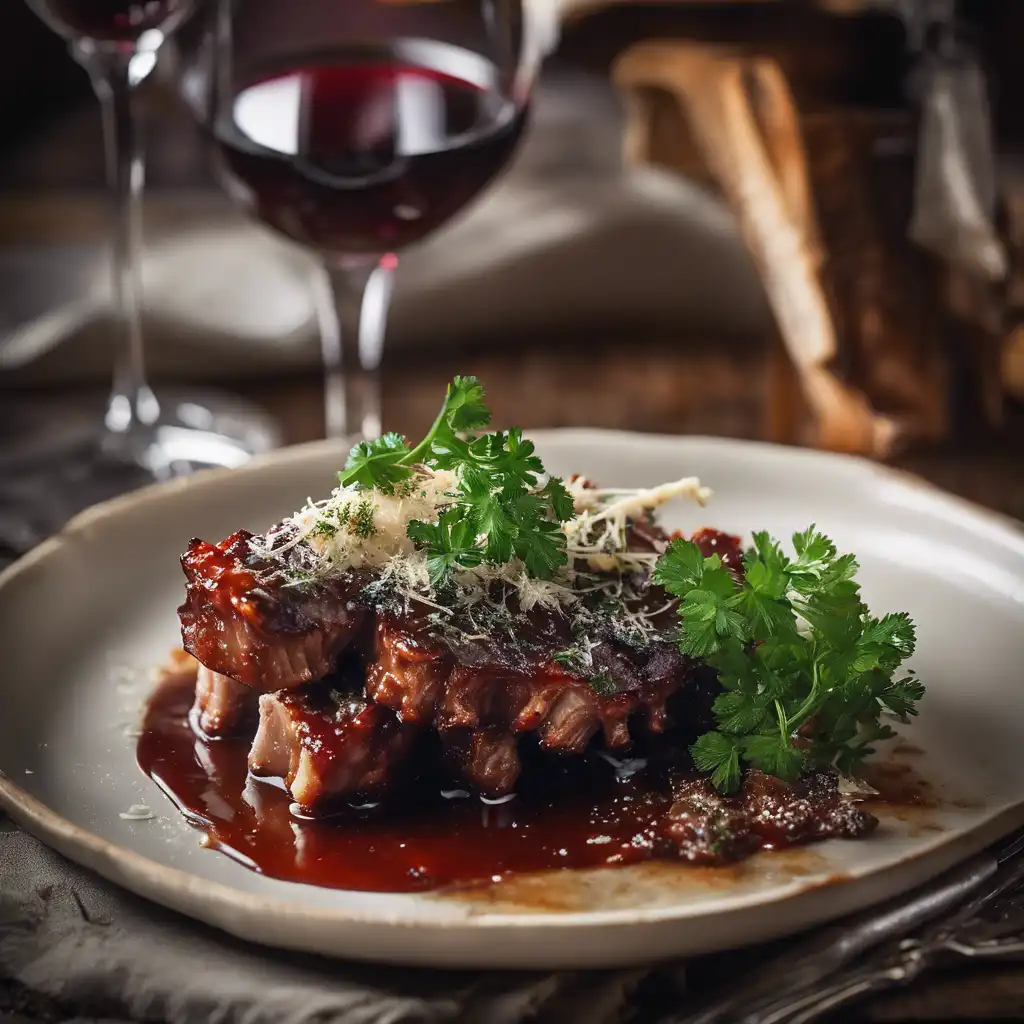 Crispy Pork Ribs with Wine Glaze