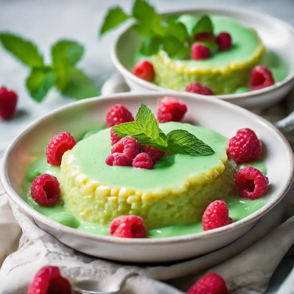 Green Corn Pudding with Fruit Sauce