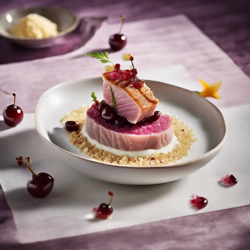 Grilled Tuna with Cherry Chutney and Ginger Foam