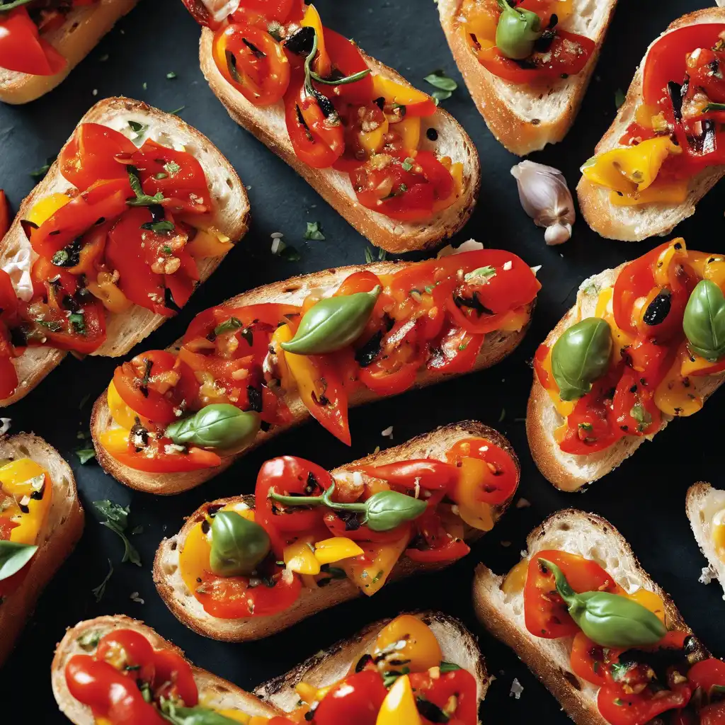 Scented Bruschetta with Roasted Pepper Filling