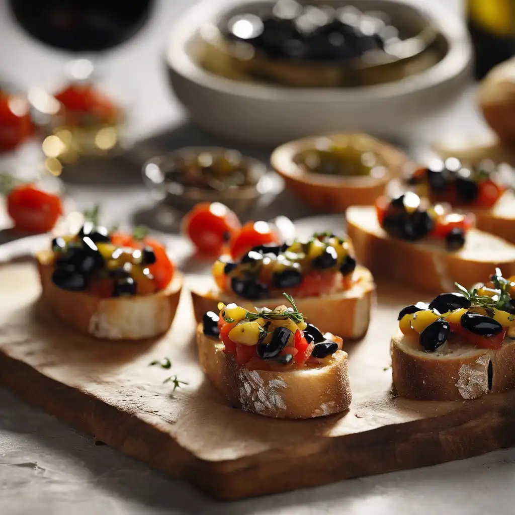 Lavish Bruschetta with Black Olive Filling