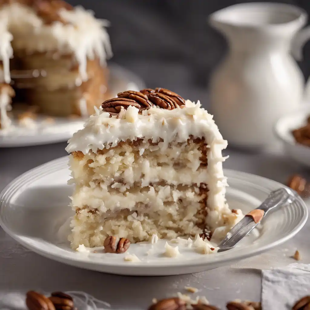 Coconut and Pecan Cake with Coconut Cream Frosting