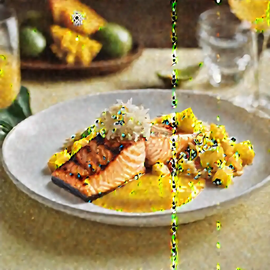 Grilled Salmon with Mango Sauce