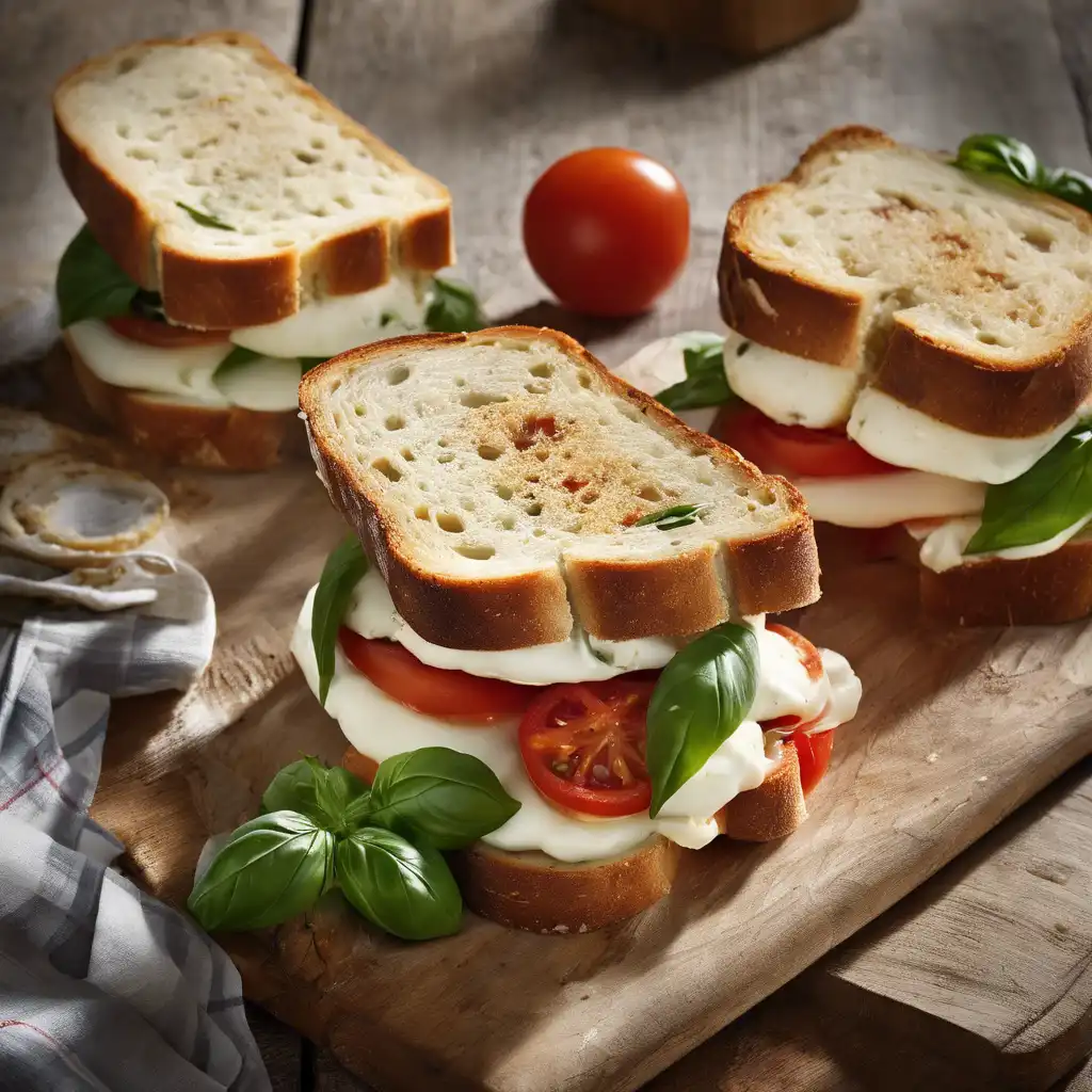 Caprese Style Bread and Cheese Sandwich