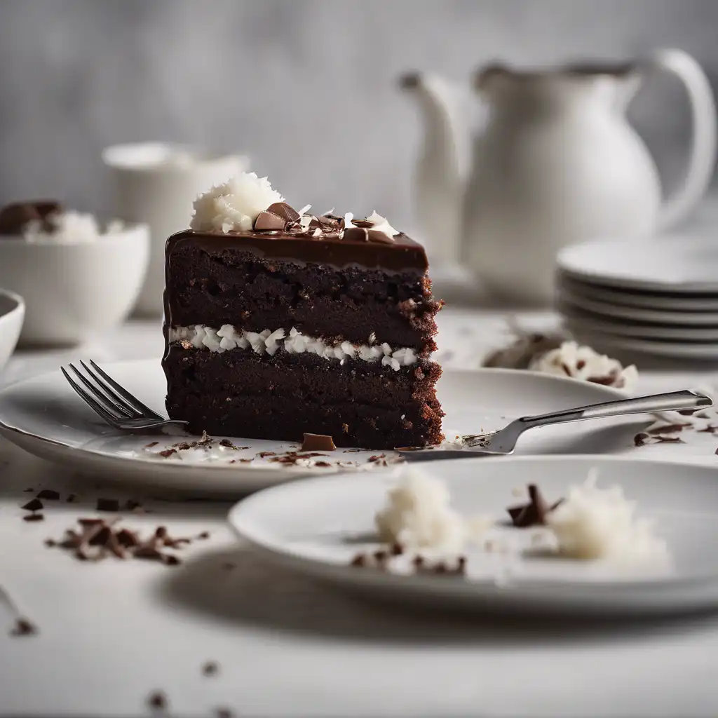 Chocolate Cake with Coconut Topping