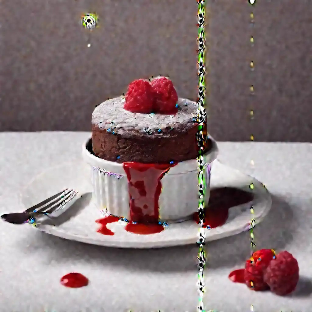 Rich Chocolate Soufflé with Red Fruit Coulis