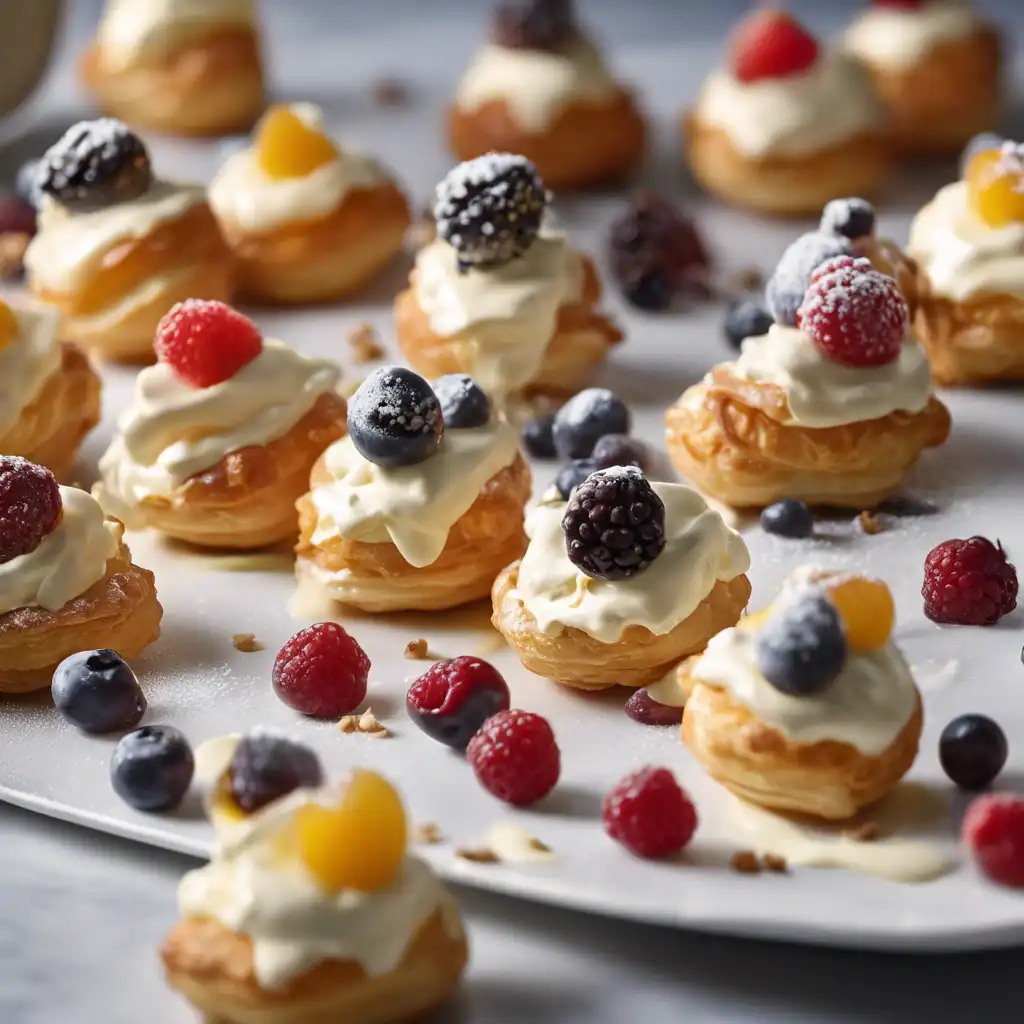 Sweet Condensed Milk and Fruit Cream Puffs