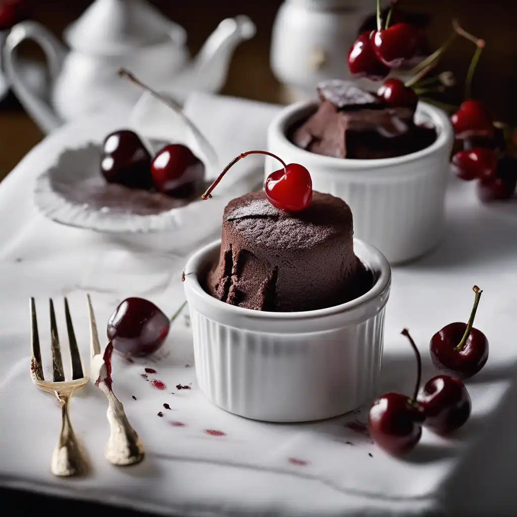 Chocolate Soufflé with Cherries