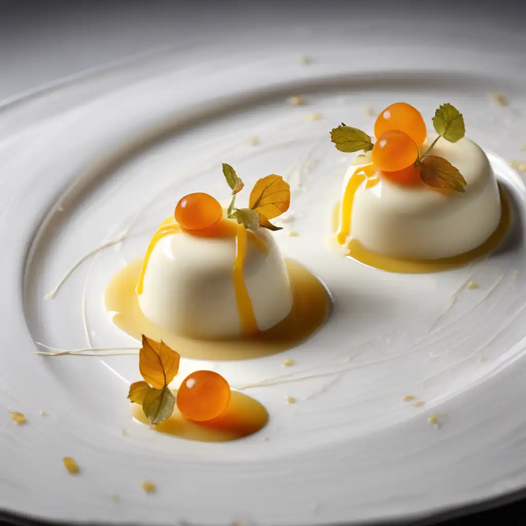 White Chocolate Panna Cotta with Physalis Gelée