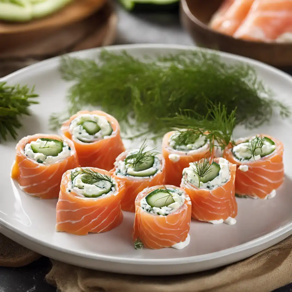 Smoked Salmon Rolls with Cream Cheese