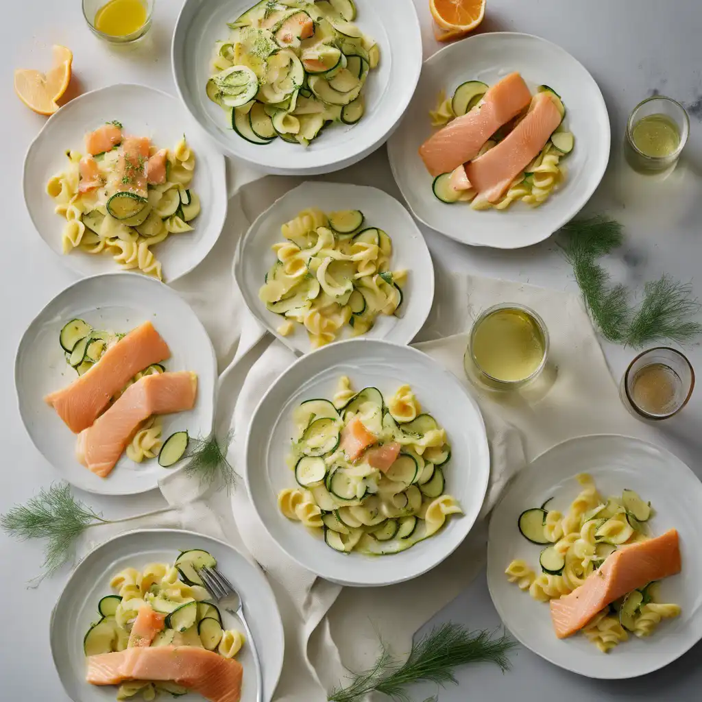 Macaroni with Salmon and Zucchini