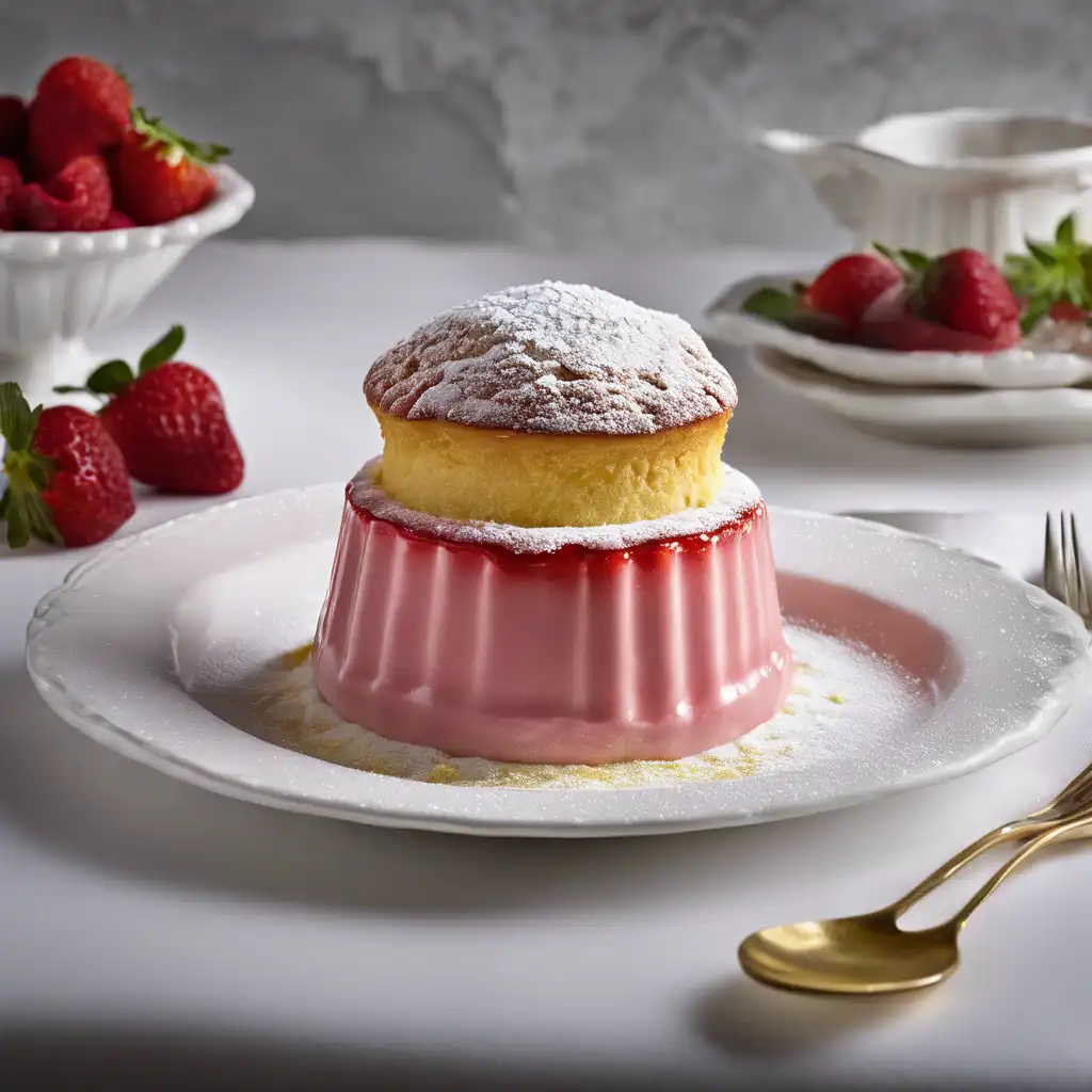 Austrian Strawberry Soufflé with Frozen Raspberry Coulis