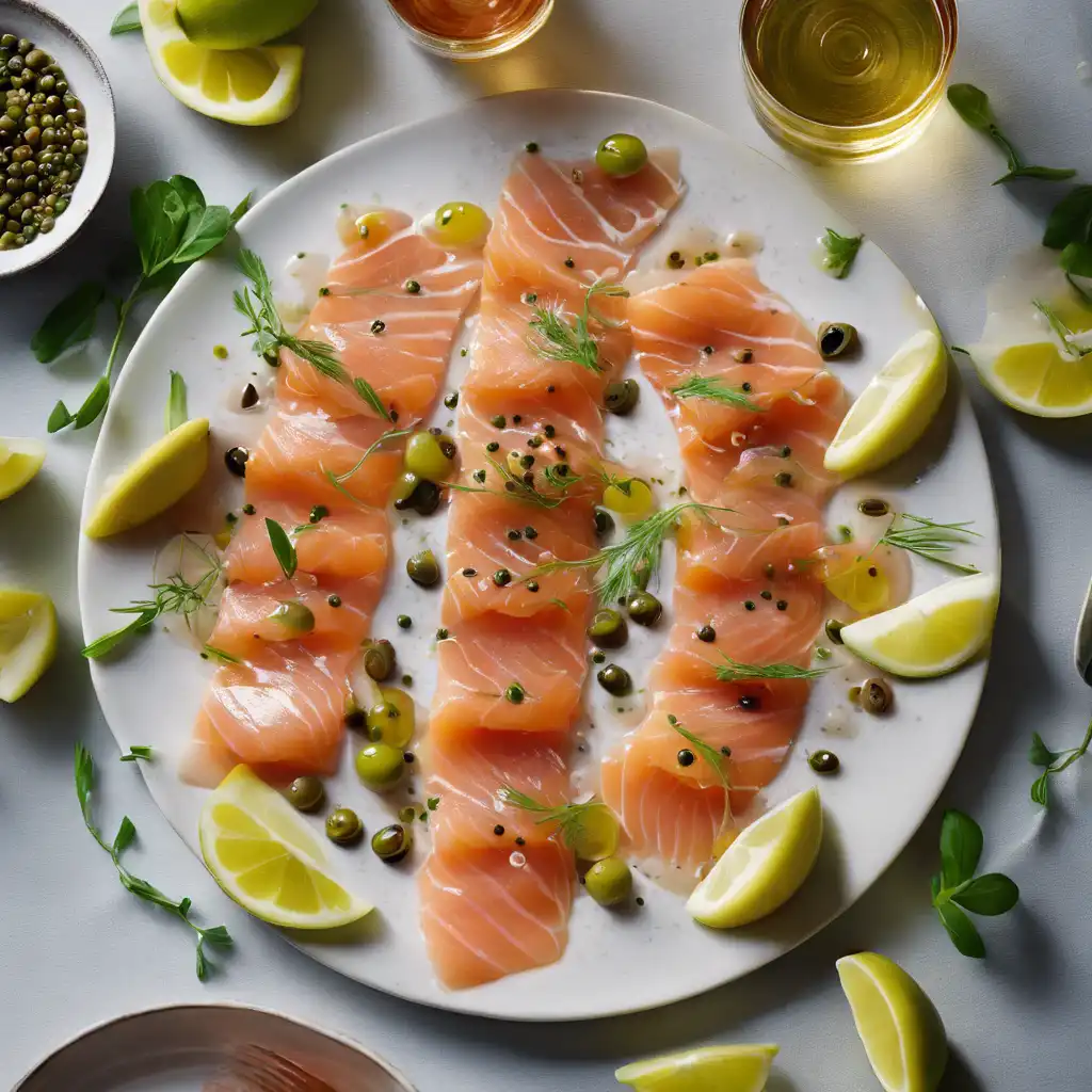 Salmon Carpaccio with Capers and Olives