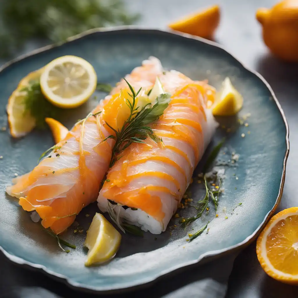 Roll of Fish with Orange and Lemon Zest