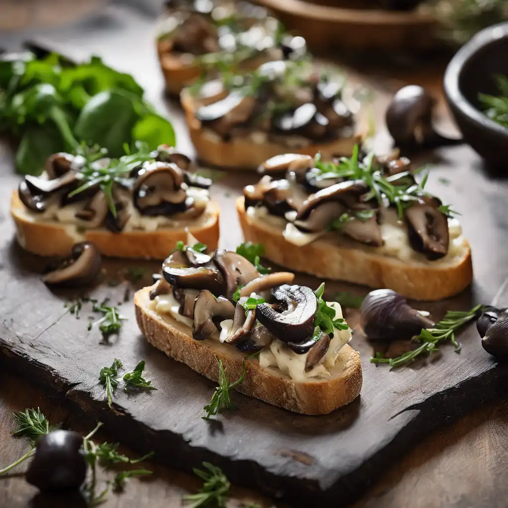 Mushroom and Camembert Bruschetta