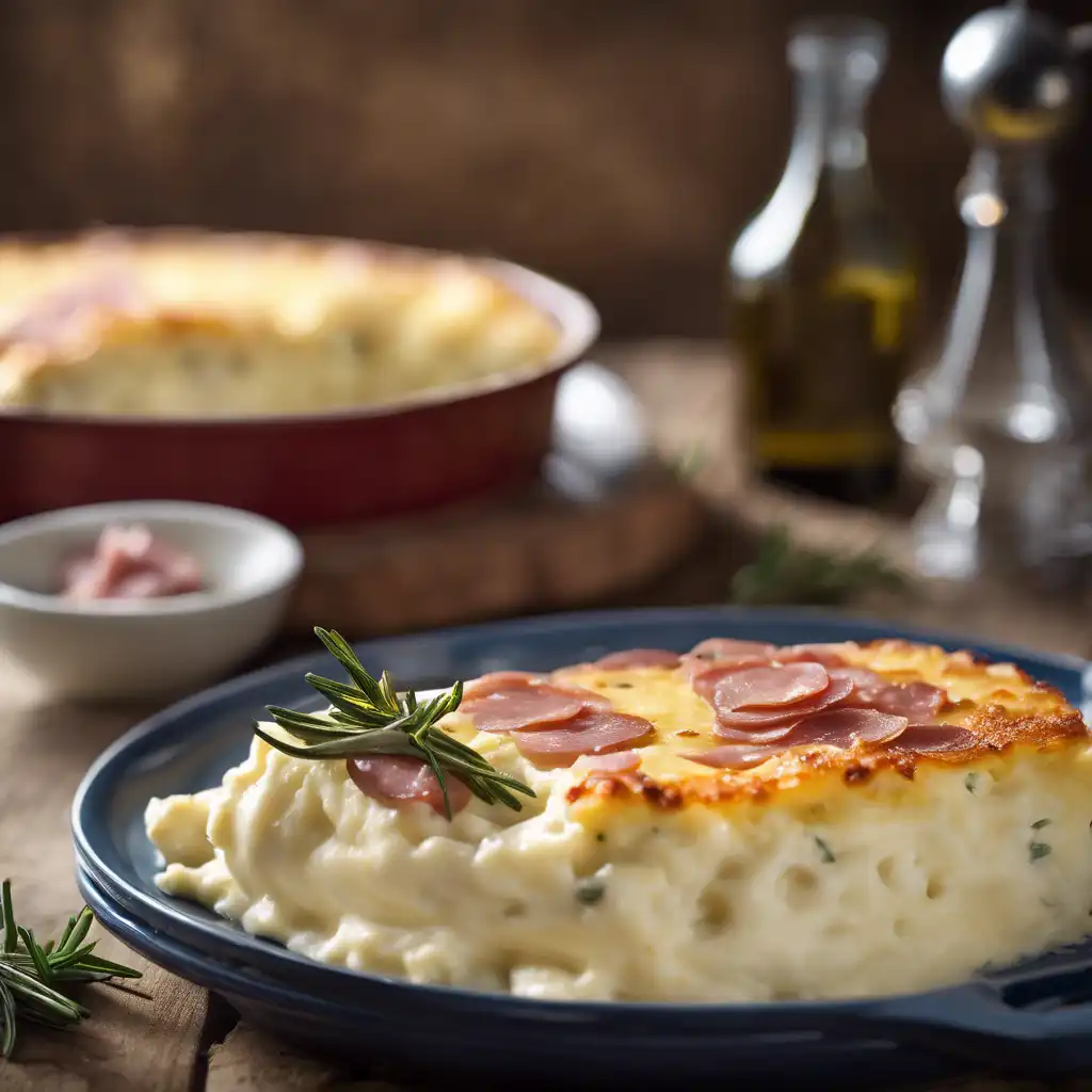 Mashed Potato with Mortadella Gratin