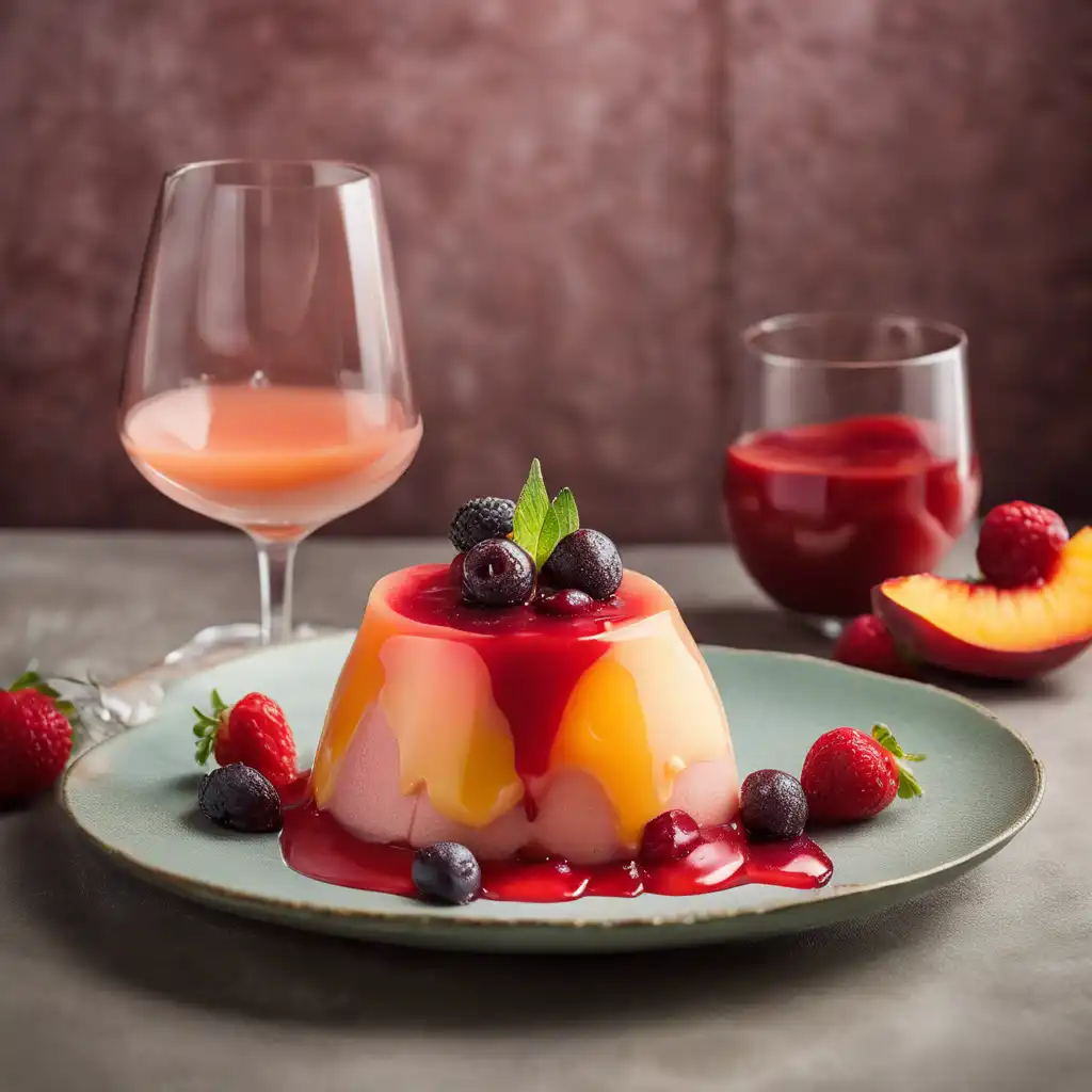 Pudding of Peach with Red Fruits