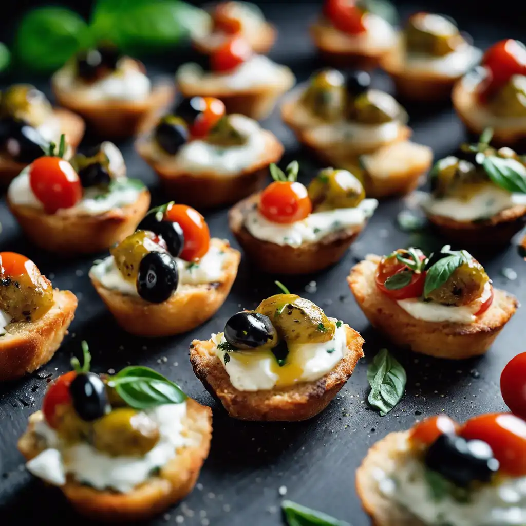 Caprese Bruschetta in Mini Muffins