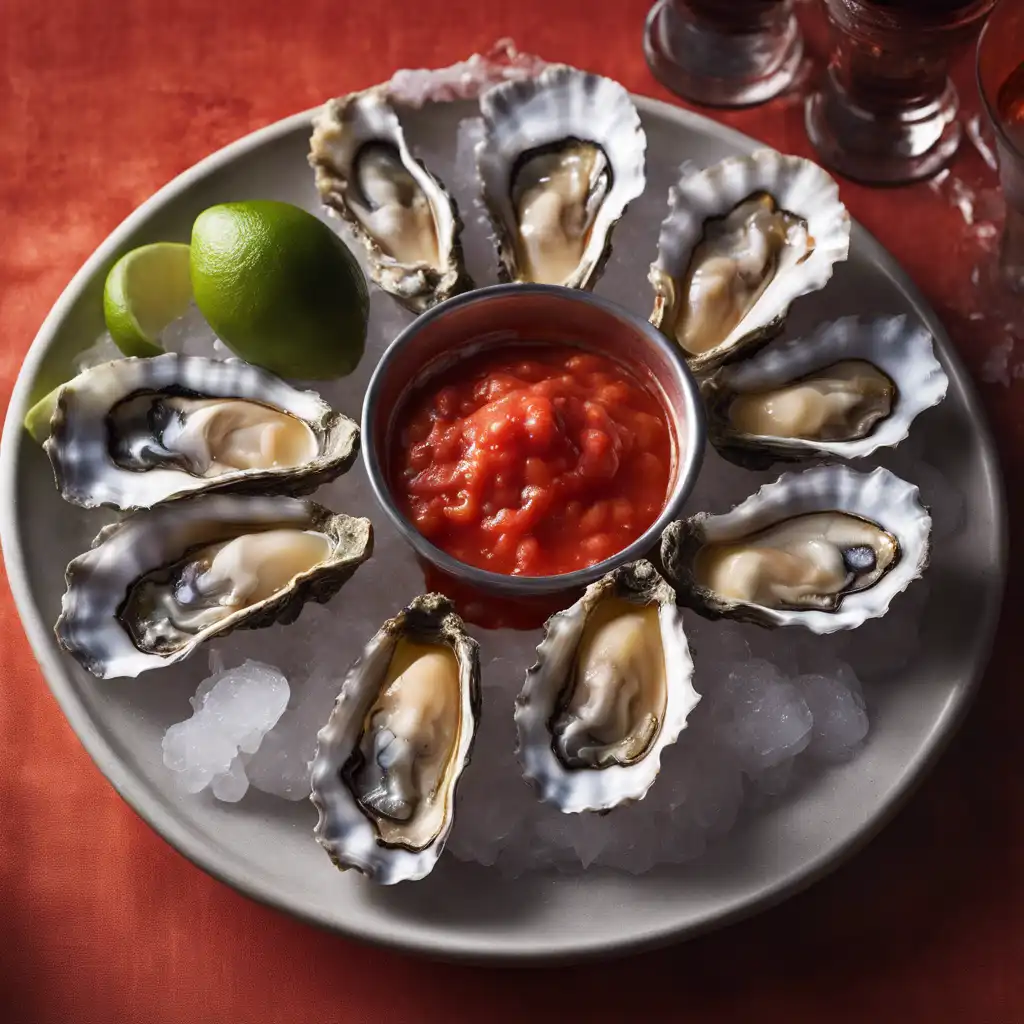 Natural Oysters with Spicy Tomato Granité