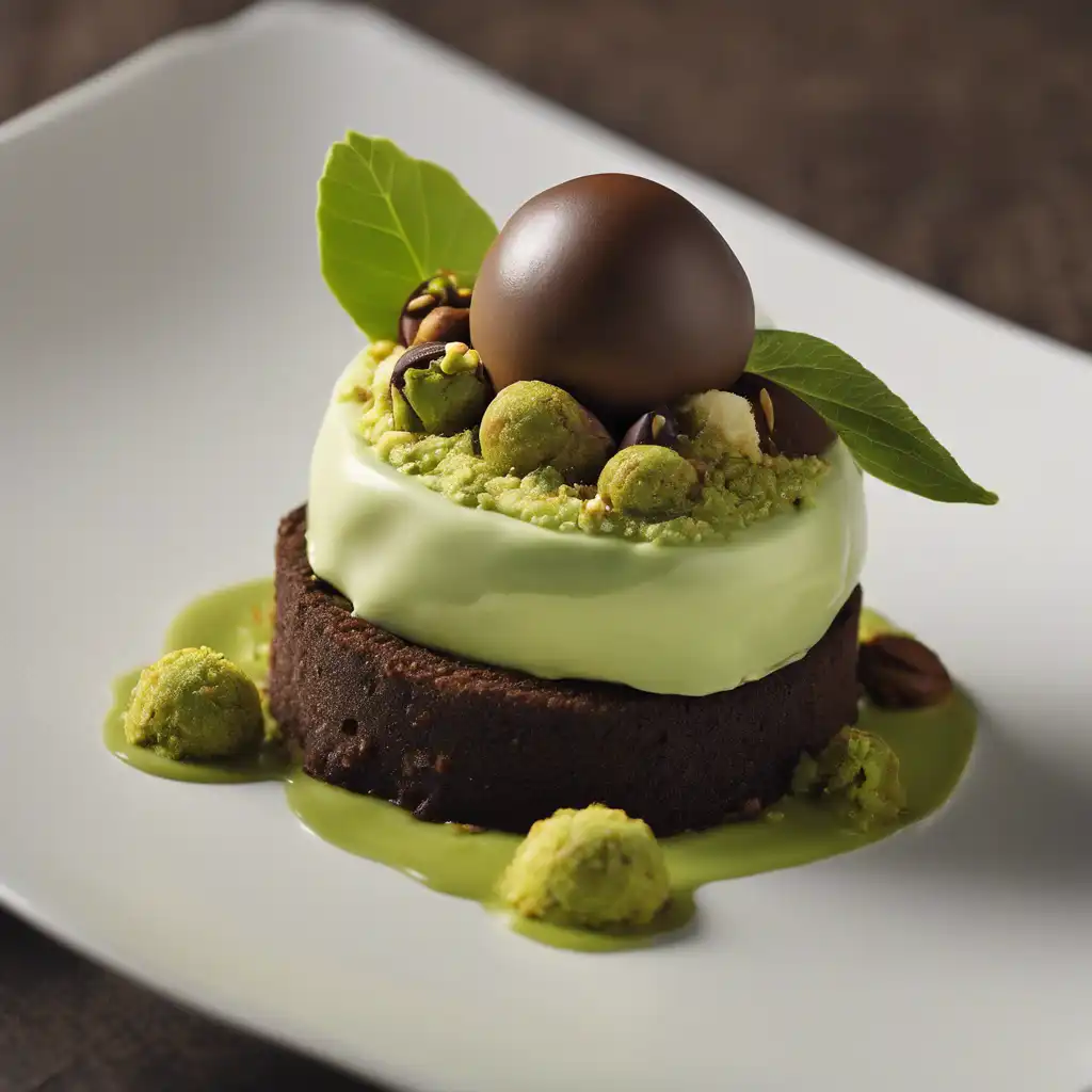 Pistachio Cream and Chocolate Rabanada with Pistachio Sorbet