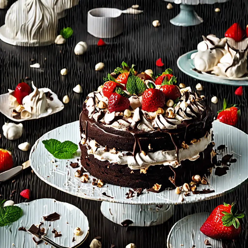 Chocolate Cake with Hazelnut Meringue