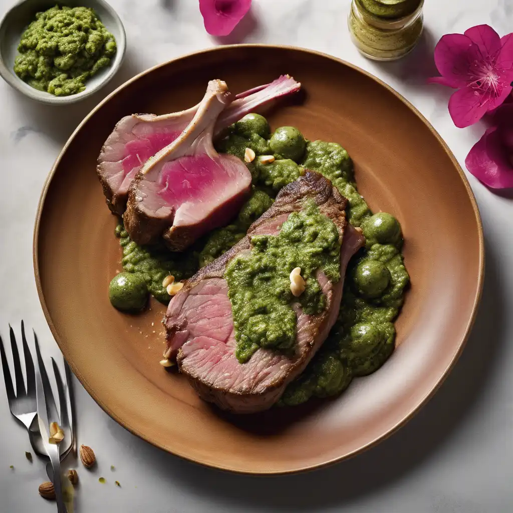 Veal with Walnut and Radish Pesto