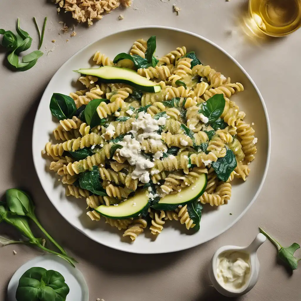 Whole Wheat Fusilli with Zucchini, Ricotta, and Spinach