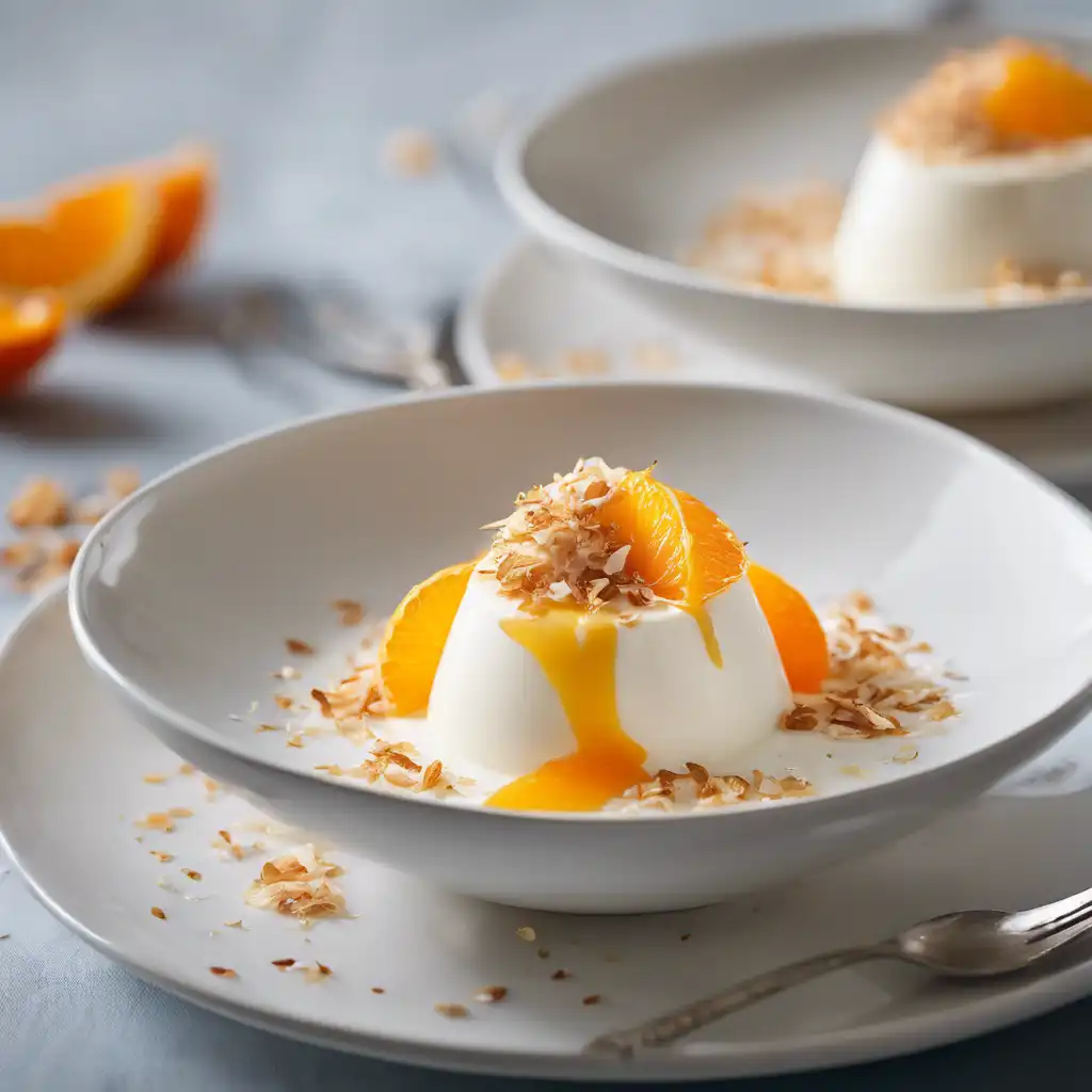 Yogurt Panna Cotta with Orange Syrup and Crunch