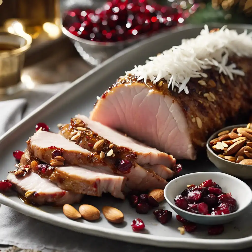 Christmas Pork Loin with Coconut and Dried Fruit Stuffing