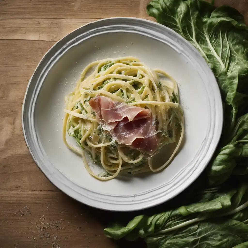 Linguine with Green Cabbage and Prosciutto