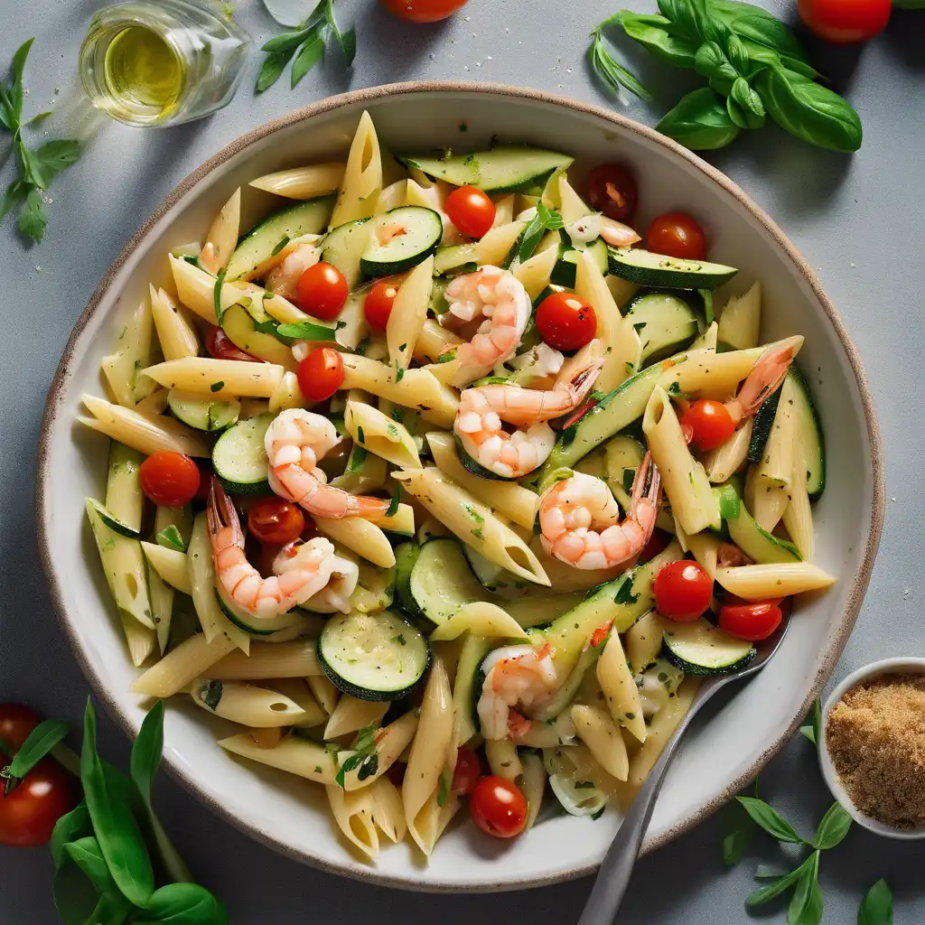 Penne Salad with Zucchini and Shrimp