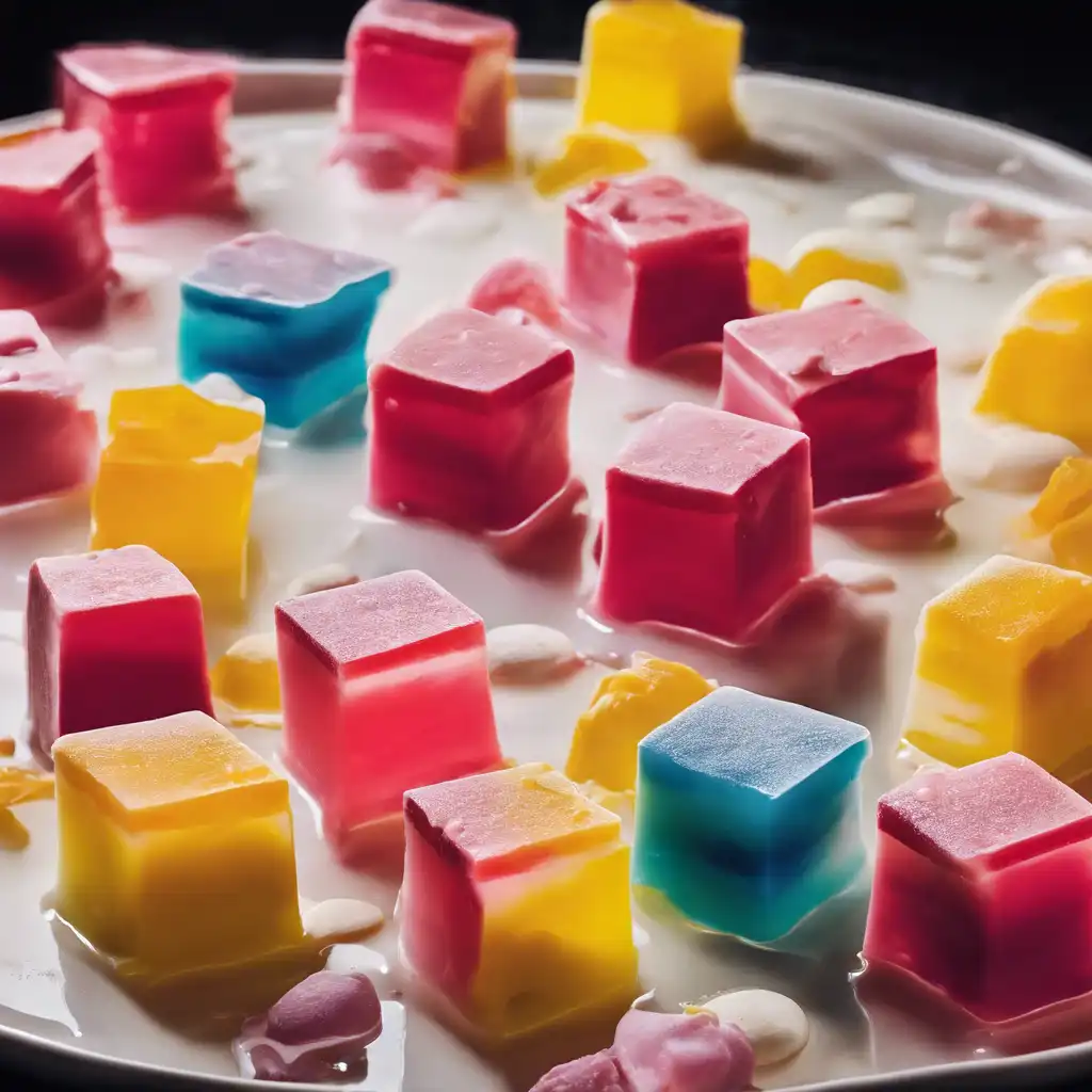 Rainbow Gelatin with Strawberry Gelato