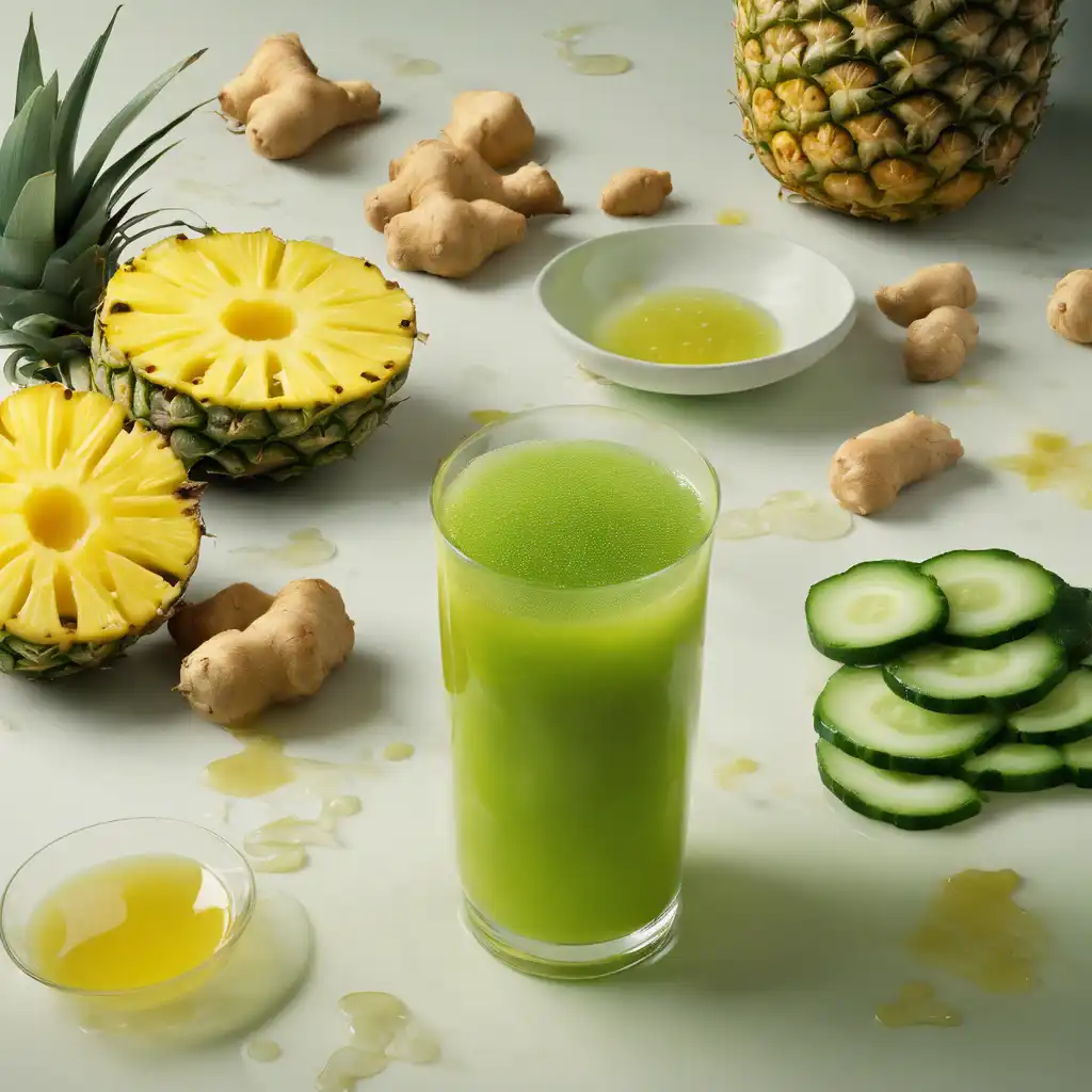 Pineapple, Cucumber, Dandelion, and Ginger Juice