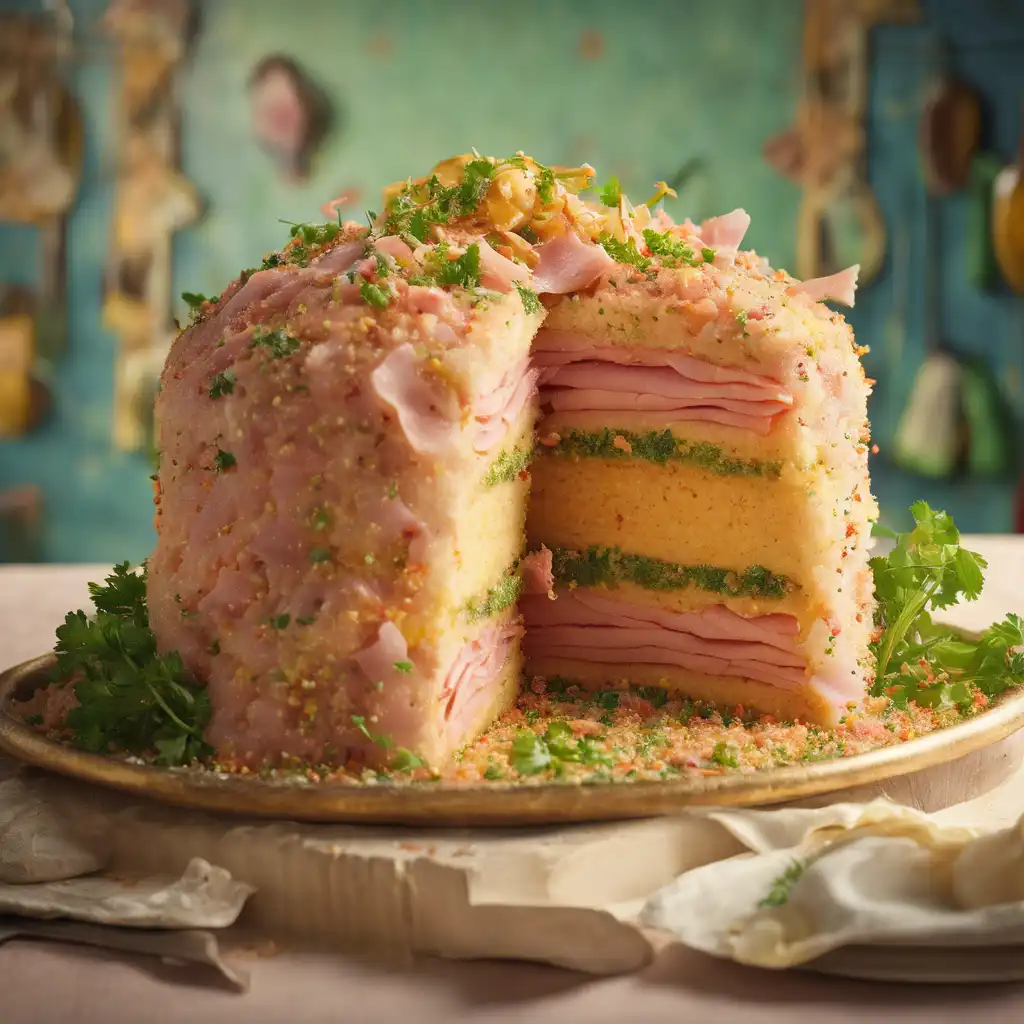 Carnival Cake with Ham Crust