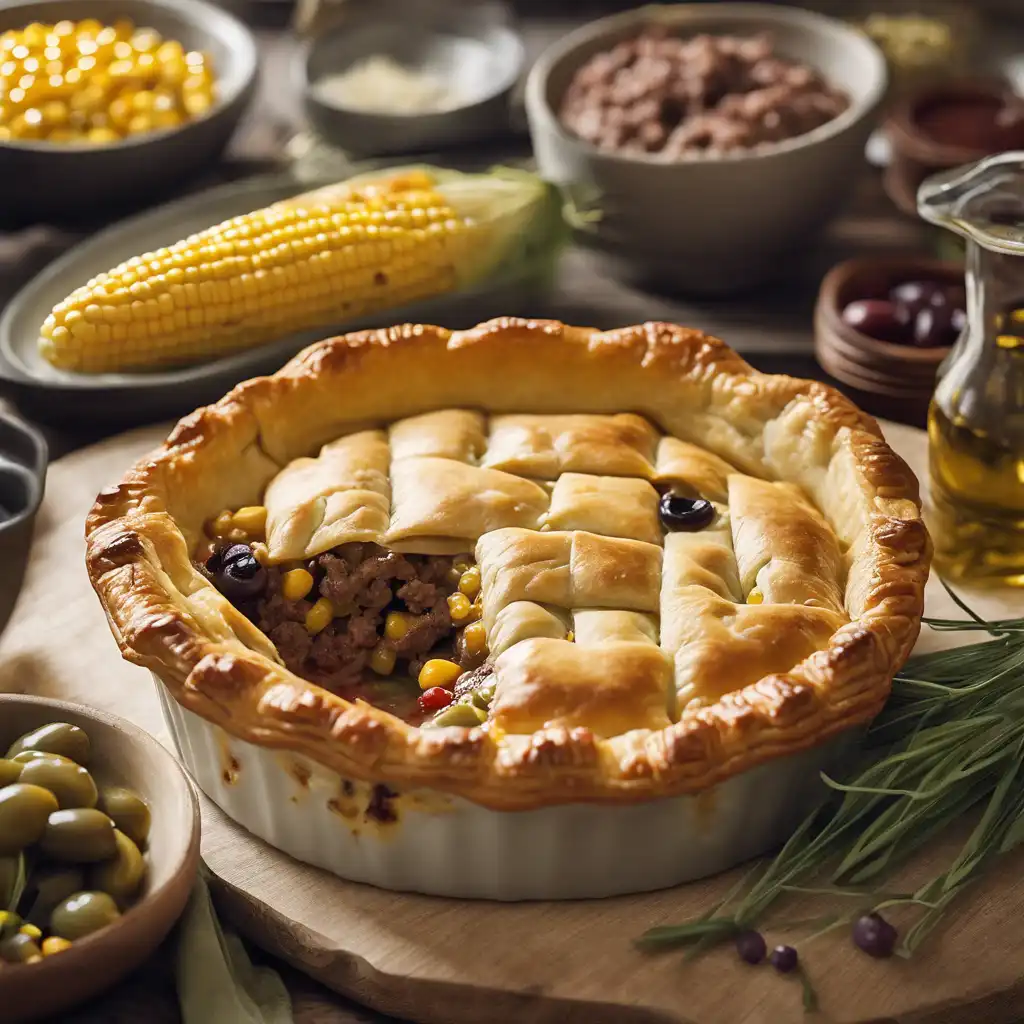 Meat Pie with Corn and Olives