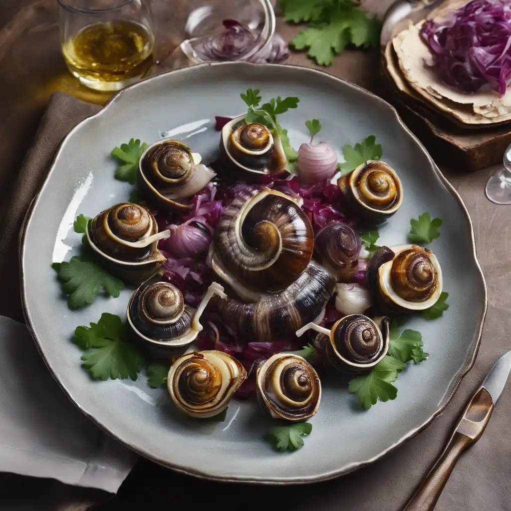 Grilled Snails with Canadian Ribs and Radicchio Salad