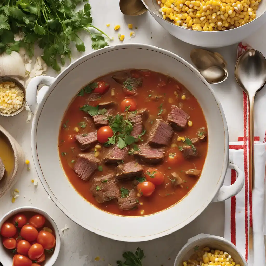 Corn and Shredded Beef Stew