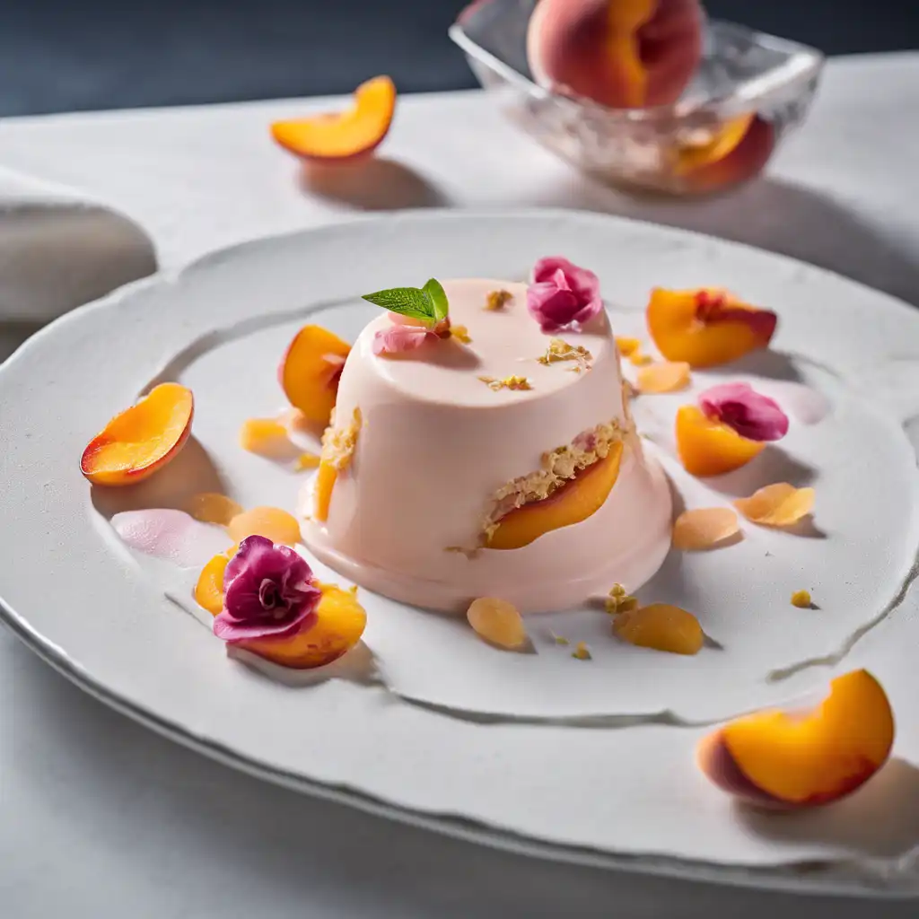 Peach and Rose Petal Cream Dessert